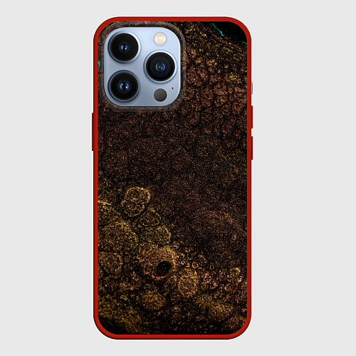 Чехол iPhone 13 Pro Абстрактный песок из золота / 3D-Красный – фото 1