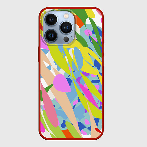 Чехол iPhone 13 Pro Краски лета абстракция / 3D-Красный – фото 1