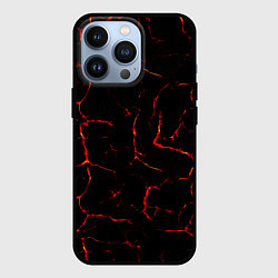 Чехол для iPhone 13 Pro Текстура лавы, цвет: 3D-черный