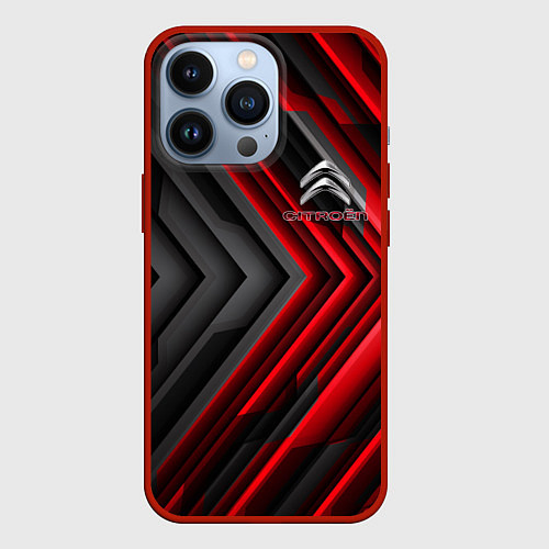 Чехол iPhone 13 Pro Citroen строгий стиль / 3D-Красный – фото 1