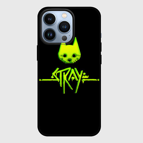 Чехол iPhone 13 Pro Stray green neon / 3D-Черный – фото 1