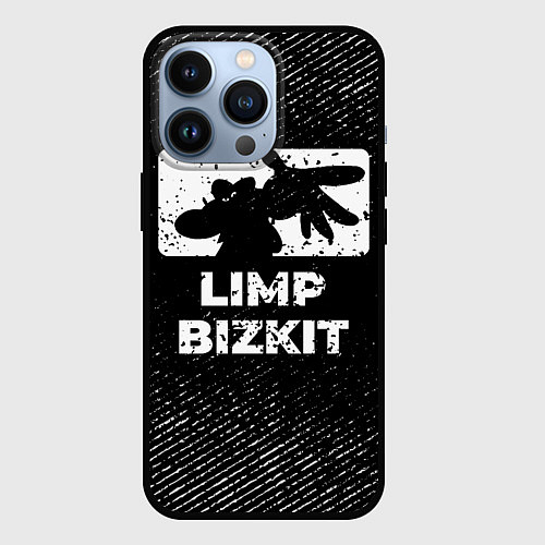 Чехол iPhone 13 Pro Limp Bizkit с потертостями на темном фоне / 3D-Черный – фото 1