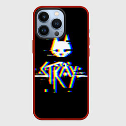 Чехол для iPhone 13 Pro Stray glitch logo, цвет: 3D-красный
