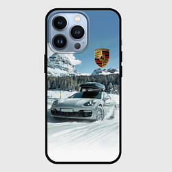 Чехол iPhone 13 Pro Porsche on a mountain winter road