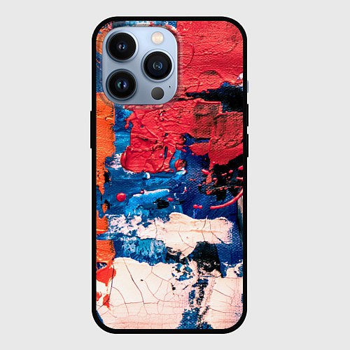 Чехол iPhone 13 Pro Текстура из красок / 3D-Черный – фото 1