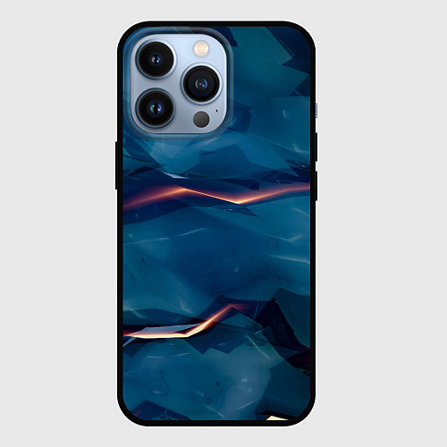 Чехол iPhone 13 Pro Броня из магического синего камня / 3D-Черный – фото 1