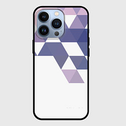 Чехол для iPhone 13 Pro Розово-фиолетовый паттерн и белый фон, цвет: 3D-черный