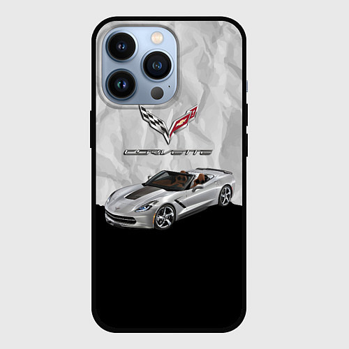 Чехол iPhone 13 Pro Chevrolet Corvette - motorsport / 3D-Черный – фото 1