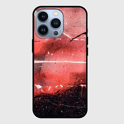 Чехол для iPhone 13 Pro Красный туман, царапины и краски, цвет: 3D-черный