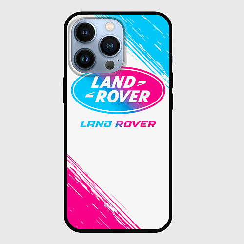 Чехол iPhone 13 Pro Land Rover neon gradient style / 3D-Черный – фото 1