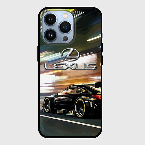 Чехол iPhone 13 Pro Lexus - скорость режим / 3D-Черный – фото 1