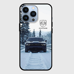 Чехол для iPhone 13 Pro Dodge in winter forest, цвет: 3D-черный