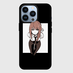 Чехол iPhone 13 Pro Человек-бензопила Макима в белом прямоугольнике