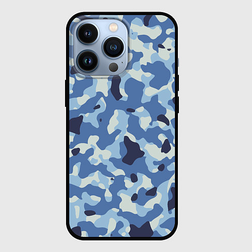 Чехол iPhone 13 Pro Камуфляж ВМФ цифра крупный / 3D-Черный – фото 1