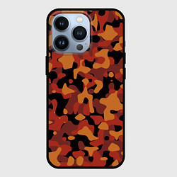 Чехол для iPhone 13 Pro Камуфляж Common Orange, цвет: 3D-черный