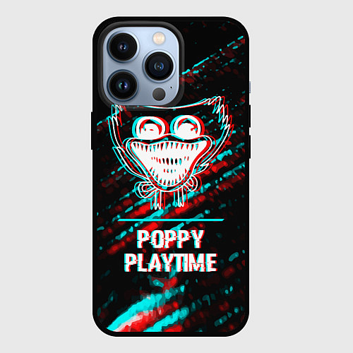 Чехол iPhone 13 Pro Poppy Playtime в стиле glitch и баги графики на те / 3D-Черный – фото 1