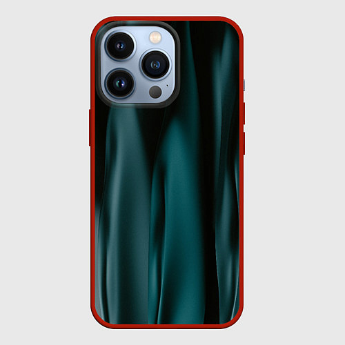 Чехол iPhone 13 Pro Абстрактные волны в темноте / 3D-Красный – фото 1