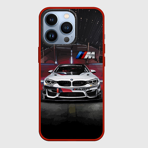 Чехол iPhone 13 Pro BMW M4 GT4 - Motorsport / 3D-Красный – фото 1