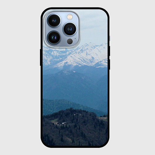 Чехол iPhone 13 Pro Кавказские горы / 3D-Черный – фото 1