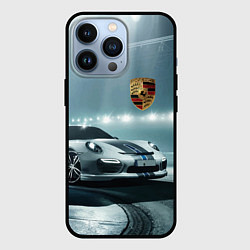 Чехол iPhone 13 Pro Porsche - racing route - motorsport