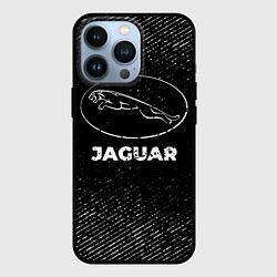 Чехол iPhone 13 Pro Jaguar с потертостями на темном фоне