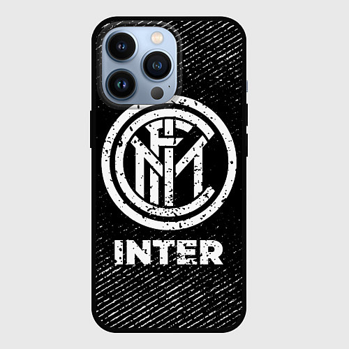 Чехол iPhone 13 Pro Inter с потертостями на темном фоне / 3D-Черный – фото 1