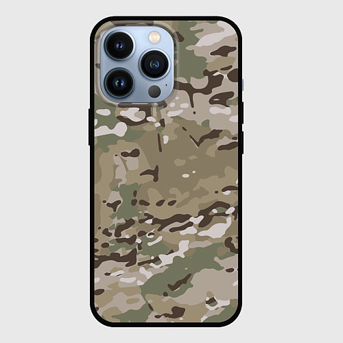 Чехол iPhone 13 Pro Камуфляж Multicam / 3D-Черный – фото 1