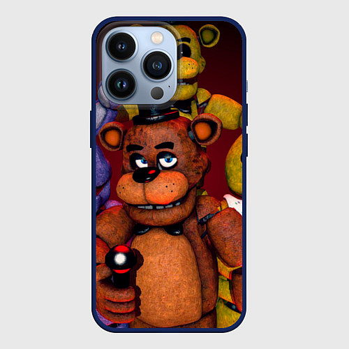 Чехол iPhone 13 Pro Пять ночей Фредди / 3D-Тёмно-синий – фото 1