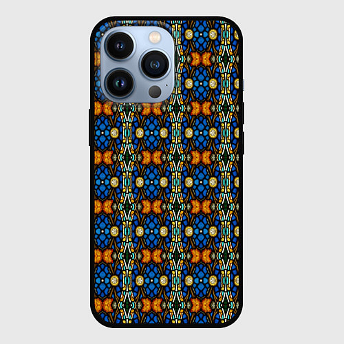 Чехол iPhone 13 Pro Витражи - ромбики / 3D-Черный – фото 1