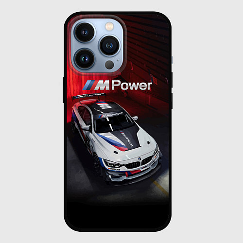 Чехол iPhone 13 Pro BMW M4 GT4 - Motorsport / 3D-Черный – фото 1