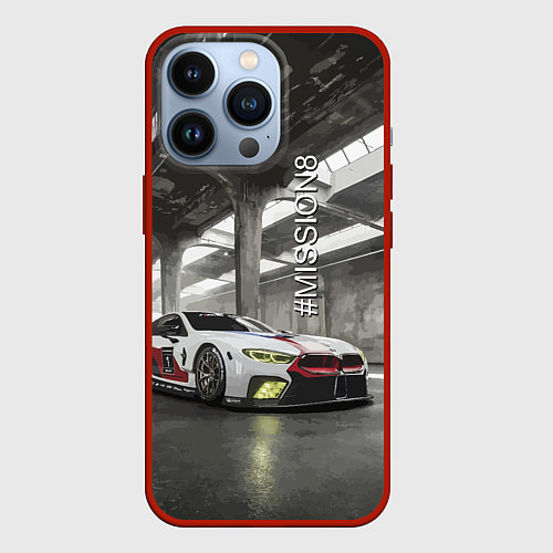 Чехол iPhone 13 Pro BMW M8 - Mission 8 / 3D-Красный – фото 1