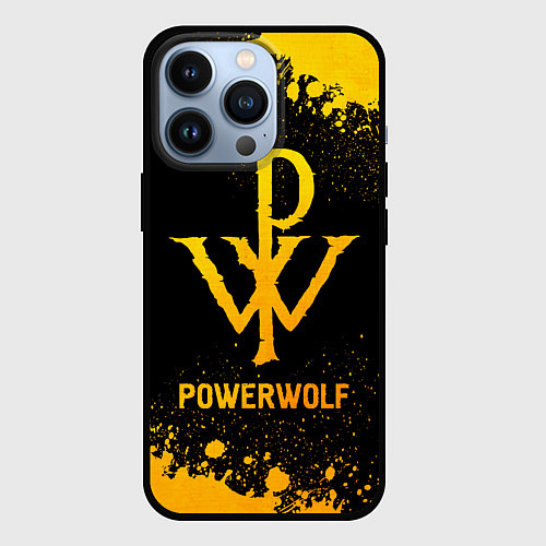 Чехол iPhone 13 Pro Powerwolf - gold gradient / 3D-Черный – фото 1