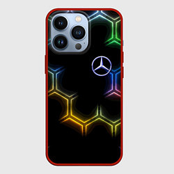 Чехол iPhone 13 Pro Mercedes - neon pattern