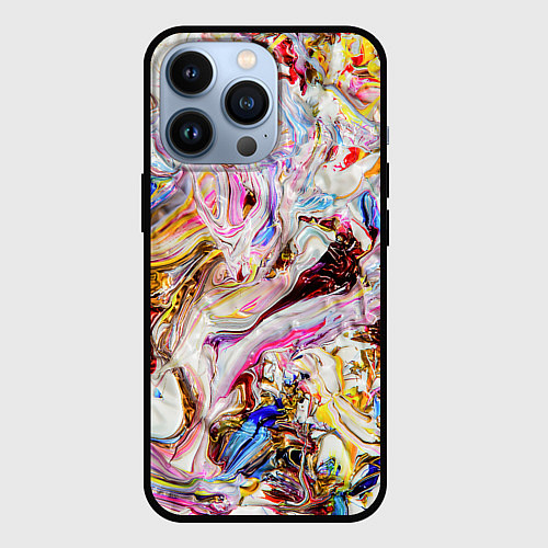 Чехол iPhone 13 Pro Aesthetic visual art galaxy slime / 3D-Черный – фото 1