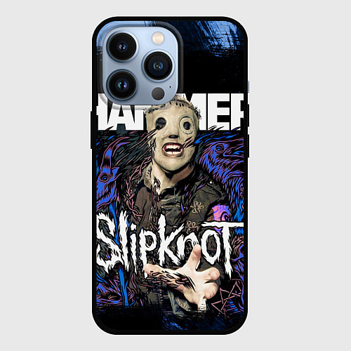 Чехол iPhone 13 Pro Slipknot hammer blue / 3D-Черный – фото 1