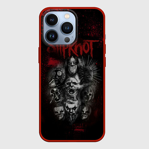 Чехол iPhone 13 Pro Slipknot dark red / 3D-Красный – фото 1