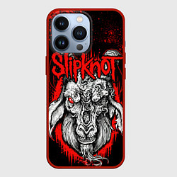 Чехол для iPhone 13 Pro Slipknot - красный козел, цвет: 3D-красный