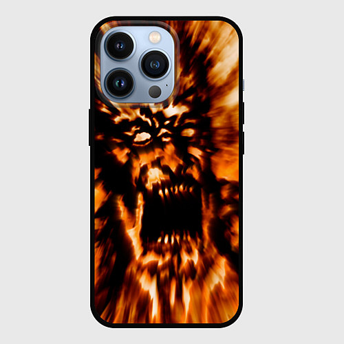 Чехол iPhone 13 Pro Fire demon scream / 3D-Черный – фото 1