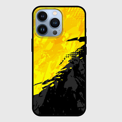 Чехол iPhone 13 Pro Black and yellow / 3D-Черный – фото 1