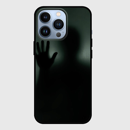 Чехол iPhone 13 Pro Хэллоуин - тень призрака / 3D-Черный – фото 1
