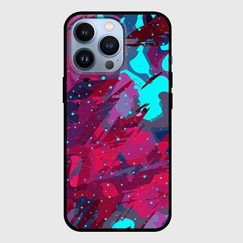 Чехол iPhone 13 Pro Смешанные краски / 3D-Черный – фото 1
