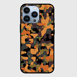 Чехол для iPhone 13 Pro Камуфляж осенний лес, цвет: 3D-черный