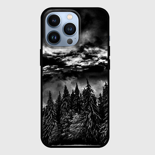 Чехол iPhone 13 Pro Night Forest / 3D-Черный – фото 1