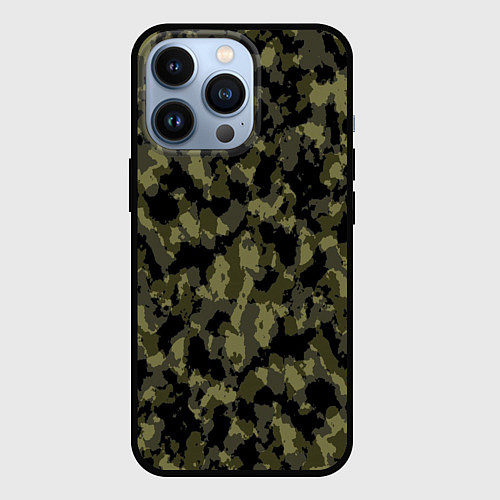 Чехол iPhone 13 Pro Камуфляж / 3D-Черный – фото 1