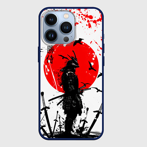 Чехол iPhone 13 Pro Самурай хранитель / 3D-Тёмно-синий – фото 1