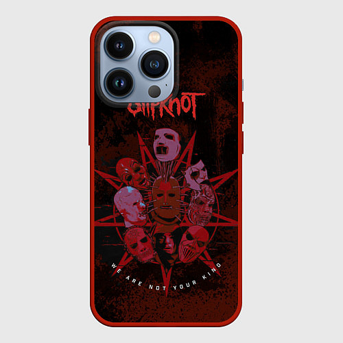 Чехол iPhone 13 Pro Slipknot red satan / 3D-Красный – фото 1