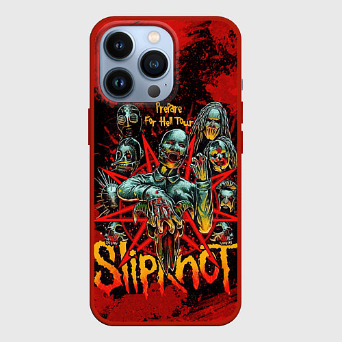 Чехол iPhone 13 Pro Slipknot red satan / 3D-Красный – фото 1