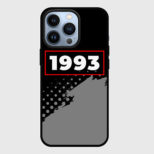 Чехол iPhone 13 Pro 1993 - в красной рамке на темном / 3D-Черный – фото 1