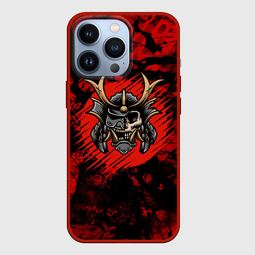 Чехол iPhone 13 Pro Самурай black red / 3D-Красный – фото 1