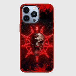 Чехол для iPhone 13 Pro Slipknot red satan star, цвет: 3D-красный